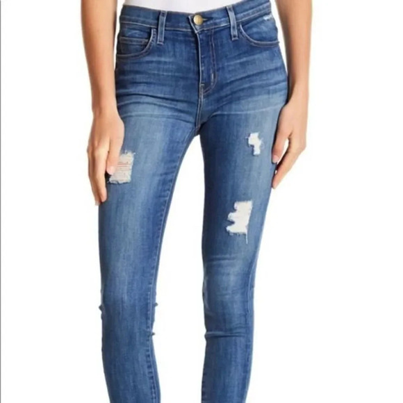 CURRENT/ELLIOTT High Rise Jeans The Stiletto Distressed High Waisted Button Fly - Picture 1 of 9